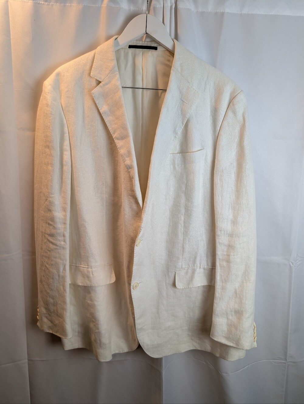 Pal Zileri Off White Linen Blazer - Lightweight Summer Jacket Size 48(58) In EUC